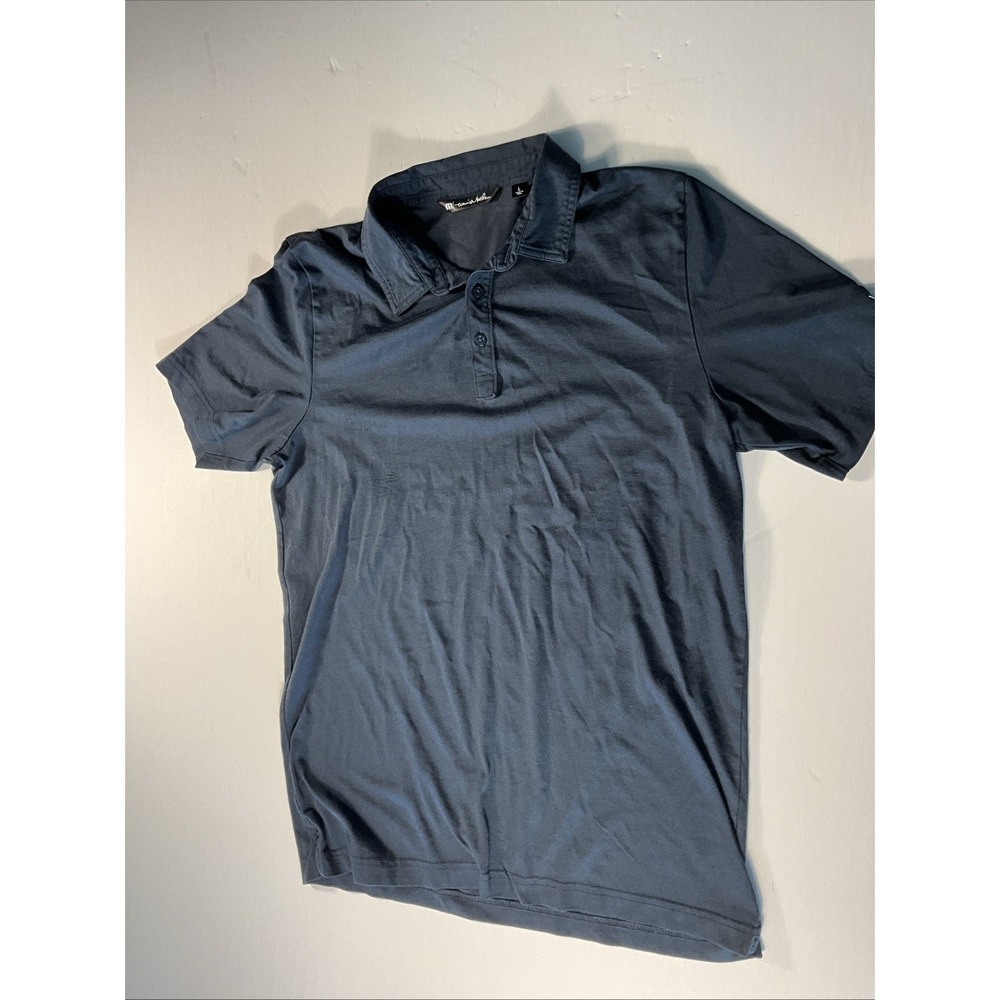 Travis Mathew Men's Button Front Golf Polo Shirt Men's Size Large Blue